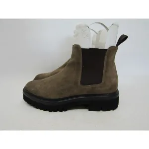 Santoni Womens Size 37 EUR Brown Suede Chelsea Ankle Fashion Boots Bootie
