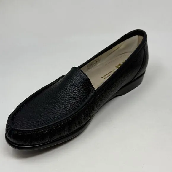 SAS Simplify Loafers Womens 10.5 N Narrow Black Leather Casual Slip On Shoes