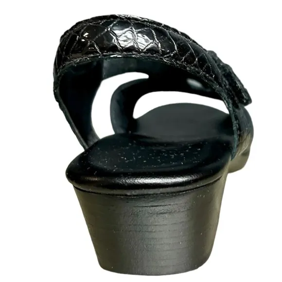 SAS Tripad Comfort Black Leather Sandals, Size 6