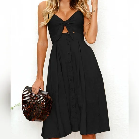Sassy Sweetheart Smock Dress - Black