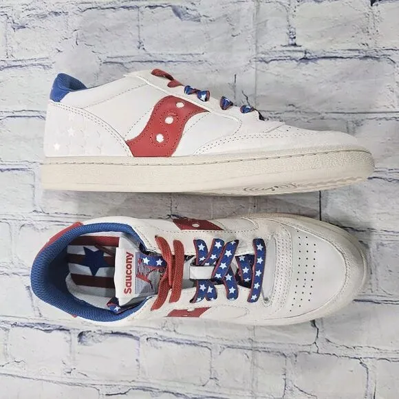 Saucony MENS 8.5 WOMENS SZ 10 Jazz Court 1776 Shoes Sneakers Patriotic Skate