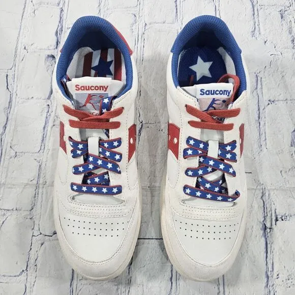 Saucony MENS 8.5 WOMENS SZ 10 Jazz Court 1776 Shoes Sneakers Patriotic Skate
