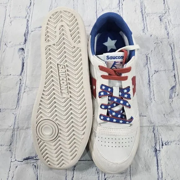 Saucony MENS 8.5 WOMENS SZ 10 Jazz Court 1776 Shoes Sneakers Patriotic Skate