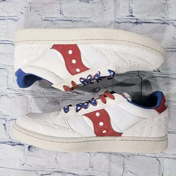 Saucony MENS 8.5 WOMENS SZ 10 Jazz Court 1776 Shoes Sneakers Patriotic Skate