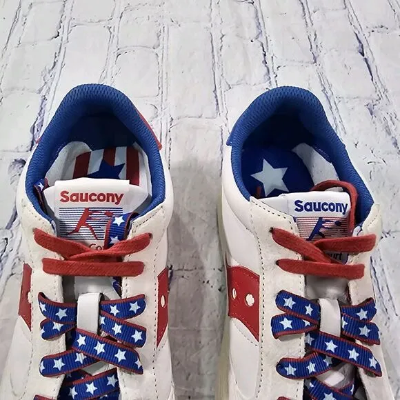 Saucony MENS 8.5 WOMENS SZ 10 Jazz Court 1776 Shoes Sneakers Patriotic Skate