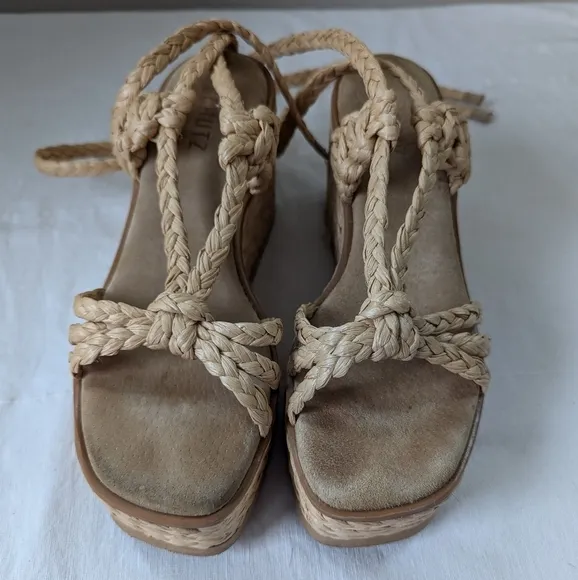 Schutz Revolve Geissa Platform Wedge Espadrille Sandals