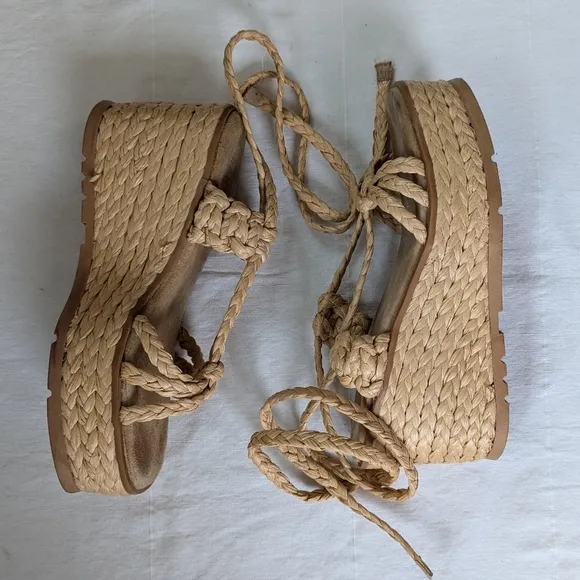 Schutz Revolve Geissa Platform Wedge Espadrille Sandals