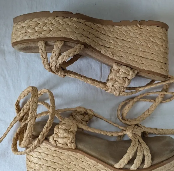 Schutz Revolve Geissa Platform Wedge Espadrille Sandals