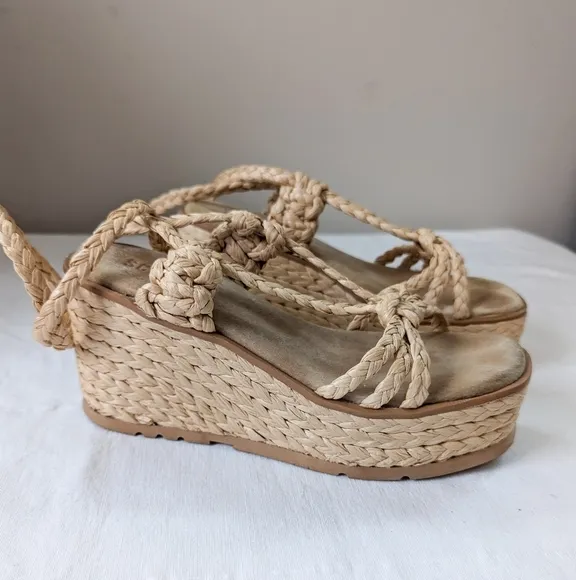 Schutz Revolve Geissa Platform Wedge Espadrille Sandals