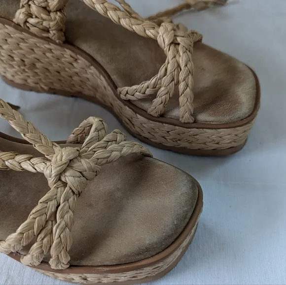 Schutz Revolve Geissa Platform Wedge Espadrille Sandals