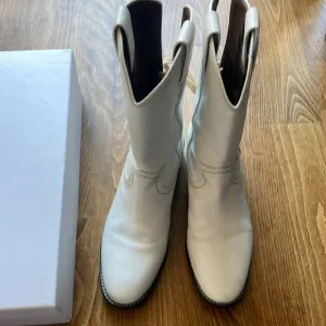 See by Chloe Boots Womens Leather Cowboy Boots White Boots Size 38
