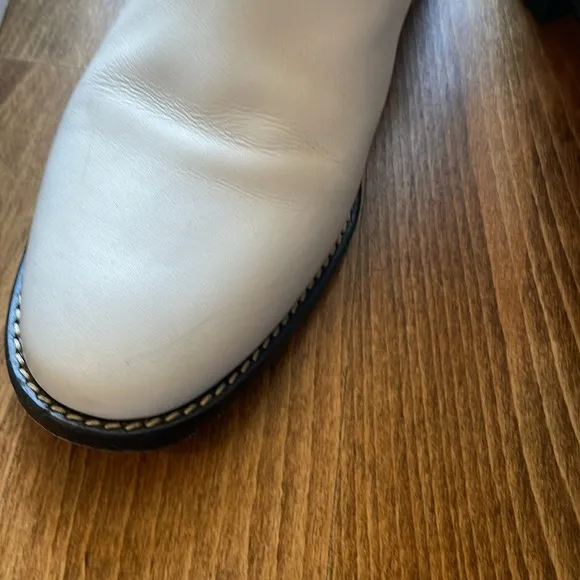 See by Chloe Boots Womens Leather Cowboy Boots White Boots Size 38
