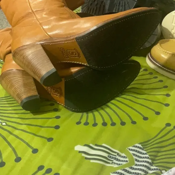 SENDRA Spain Slouch Cognac Leather Western Boots Size 10