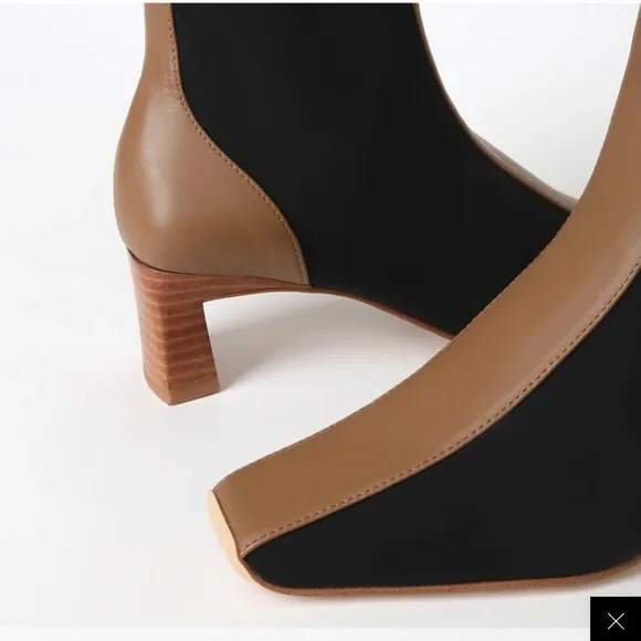 Senso Gwennie Fudge Leather Booties in tan/black size 38 (7.5). NWOB