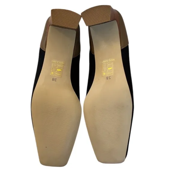 Senso Gwennie Fudge Leather Booties in tan/black size 38 (7.5). NWOB