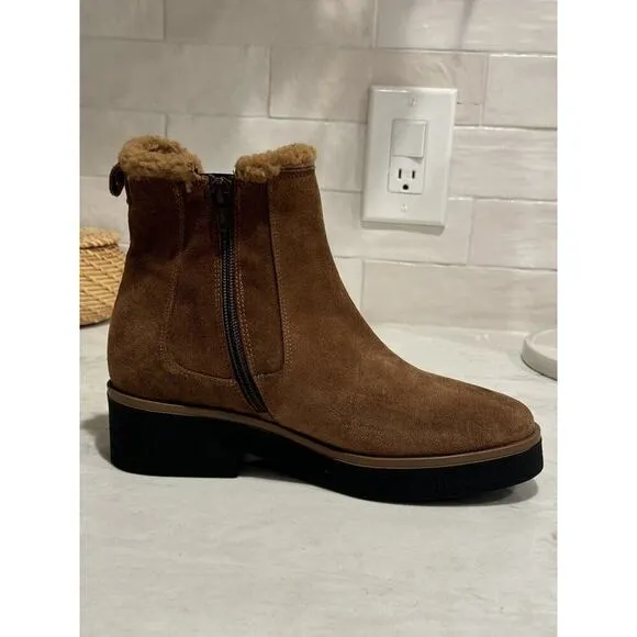 Sesto Meucci teddy‎ Booties Suede Leather Womens SZ 37 6.5 - Made in Italy NEW