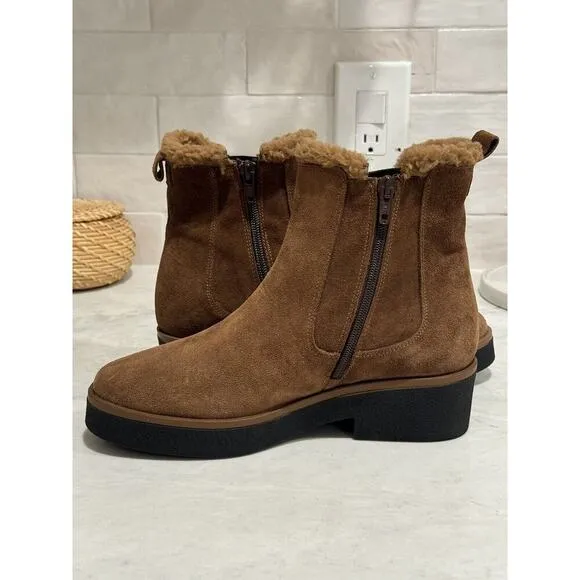 Sesto Meucci teddy‎ Booties Suede Leather Womens SZ 37 6.5 - Made in Italy NEW
