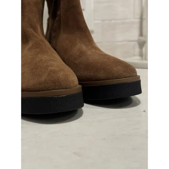 Sesto Meucci teddy‎ Booties Suede Leather Womens SZ 37 6.5 - Made in Italy NEW