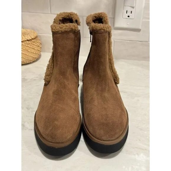 Sesto Meucci teddy‎ Booties Suede Leather Womens SZ 37 6.5 - Made in Italy NEW