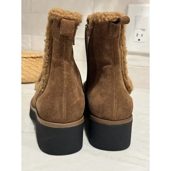 Sesto Meucci teddy‎ Booties Suede Leather Womens SZ 37 6.5 - Made in Italy NEW
