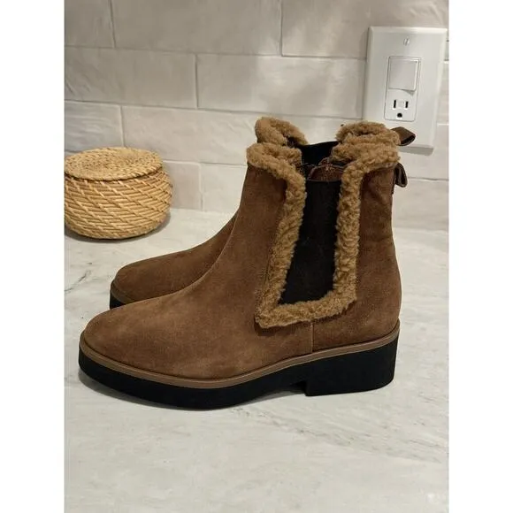 Sesto Meucci teddy‎ Booties Suede Leather Womens SZ 37 6.5 - Made in Italy NEW