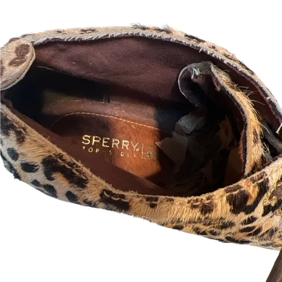 Sexy 3 1/2” Heel Chunky Leather Leopard Ankle Boots Sz 7