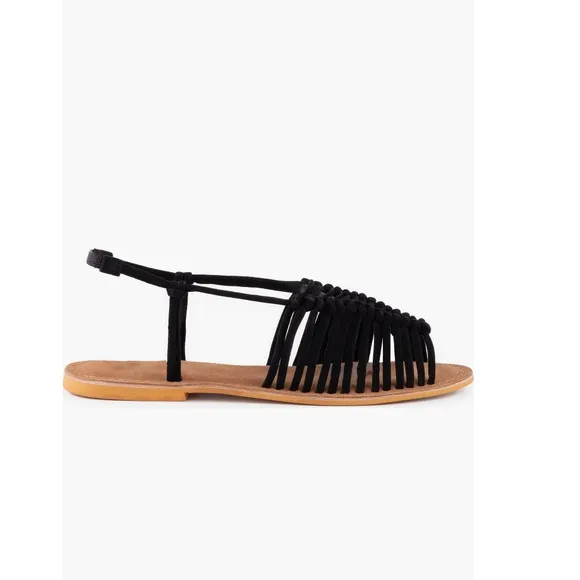 Seychelles Beach is Better Knotted Sandals Black &amp; Tan Leather Women’s Size 6.5