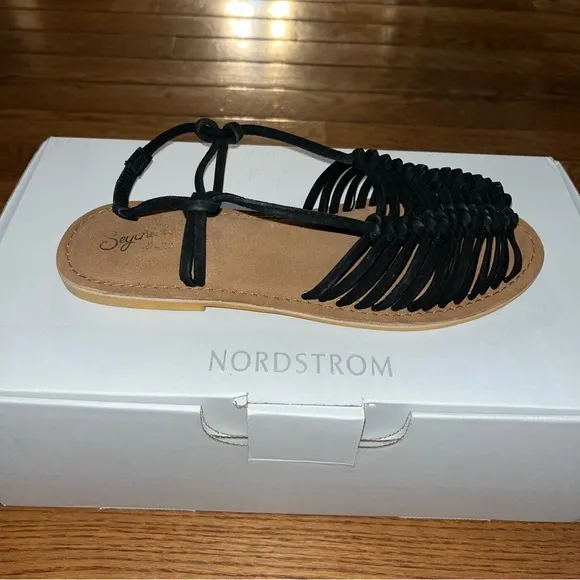 Seychelles Beach is Better Knotted Sandals Black &amp; Tan Leather Women’s Size 6.5