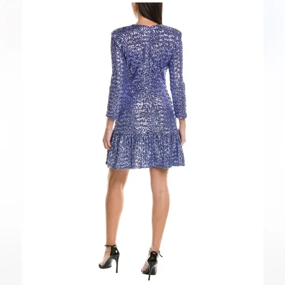 SHOSHANNA - Serena Glitter Mini Dress - Periwinkle- size 8 - Immaculate