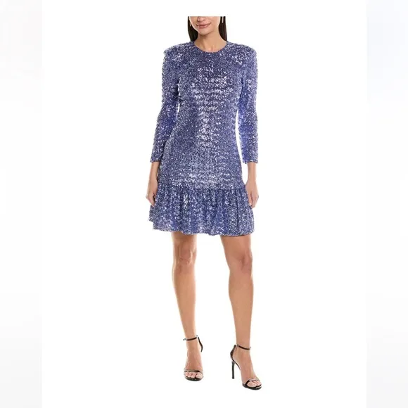 SHOSHANNA - Serena Glitter Mini Dress - Periwinkle- size 8 - Immaculate