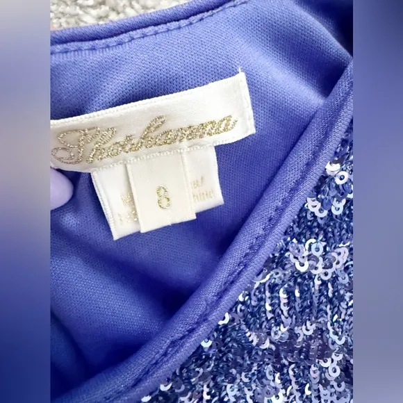 SHOSHANNA - Serena Glitter Mini Dress - Periwinkle- size 8 - Immaculate