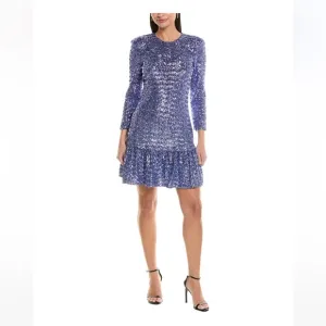 SHOSHANNA - Serena Glitter Mini Dress - Periwinkle- size 8 - Immaculate