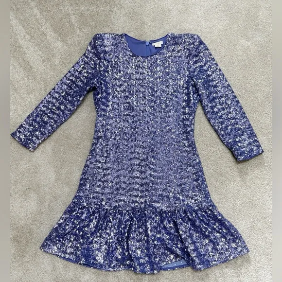 SHOSHANNA - Serena Glitter Mini Dress - Periwinkle- size 8 - Immaculate