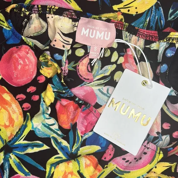 Show Me Your Mumu Day or Night Midi Dress in Fruity Tango Print NWT Size Small
