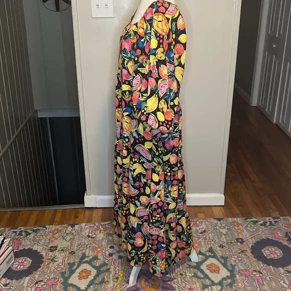 Show Me Your Mumu Day or Night Midi Dress in Fruity Tango Print NWT Size Small