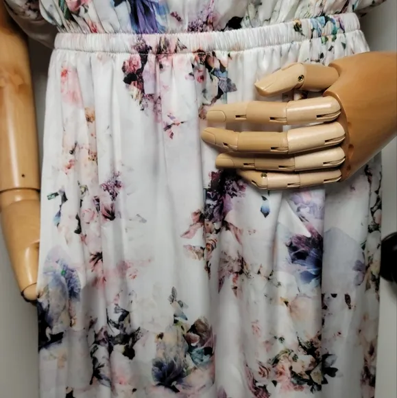 Show Me Your Mumu White Floral Kendall Maxi Dress Size XL Boho Weddin Maxi Dress