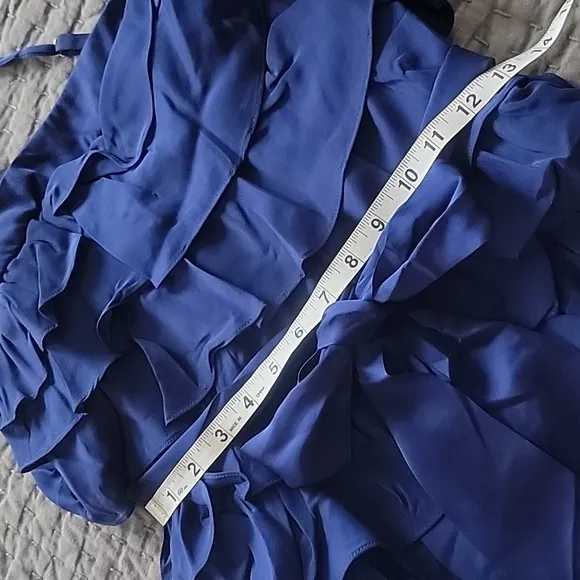 Silk Blue Ruffle Dress by VA Et Vien for BHLDN Anthropologie