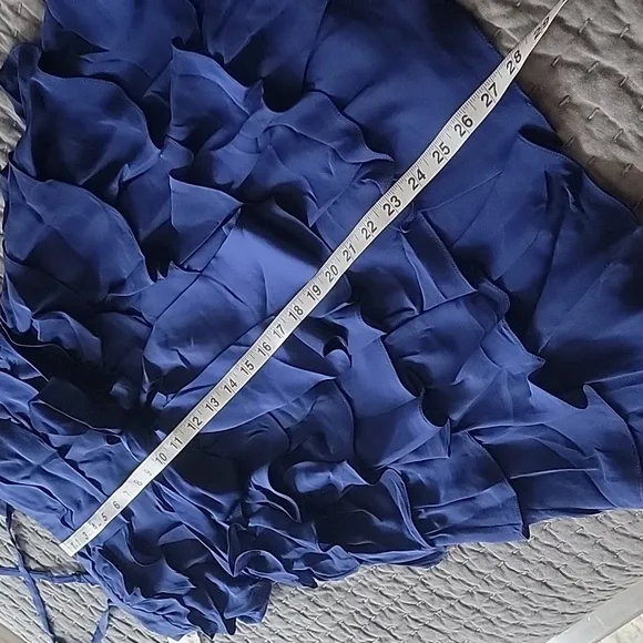 Silk Blue Ruffle Dress by VA Et Vien for BHLDN Anthropologie