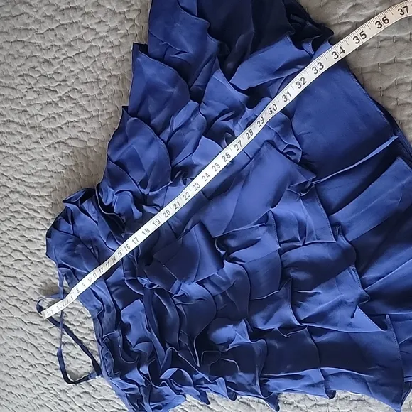 Silk Blue Ruffle Dress by VA Et Vien for BHLDN Anthropologie