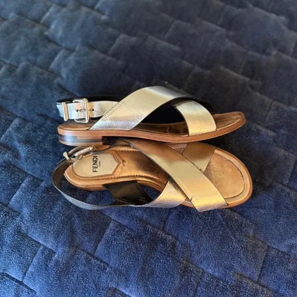 Silver FENDI sandals