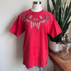 Single Stitch Cowboy Boot Graphic Tee USA Made Fruit of Loom see description