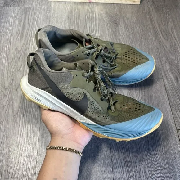Size 10 - Nike Air Zoom Terra Kiger 6 Olive Hiking Trail Shoes