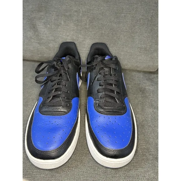 Size 12 - Nike Court Vision Low Black Game Royal Blue  (DM8681-001) EUC