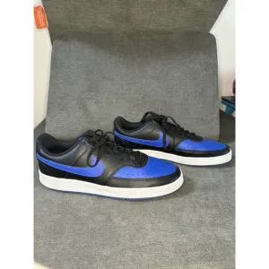 Size 12 - Nike Court Vision Low Black Game Royal Blue  (DM8681-001) EUC