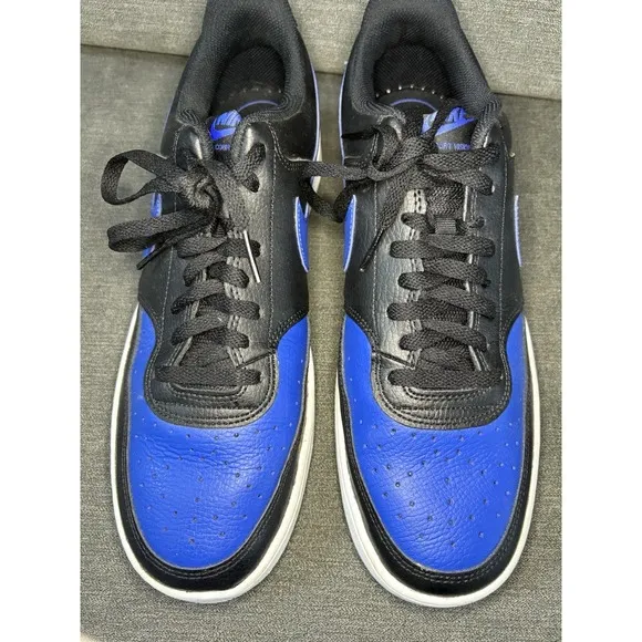 Size 12 - Nike Court Vision Low Black Game Royal Blue  (DM8681-001) EUC
