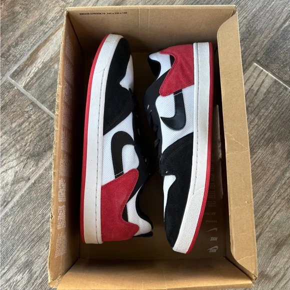Size 12.5 - Nike Alleyoop SB White University Red