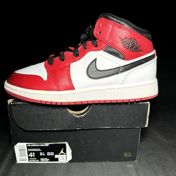 Size 4.5 - Nike Air Jordan 1 Mid GS Chicago 2020 Men's Sneakers