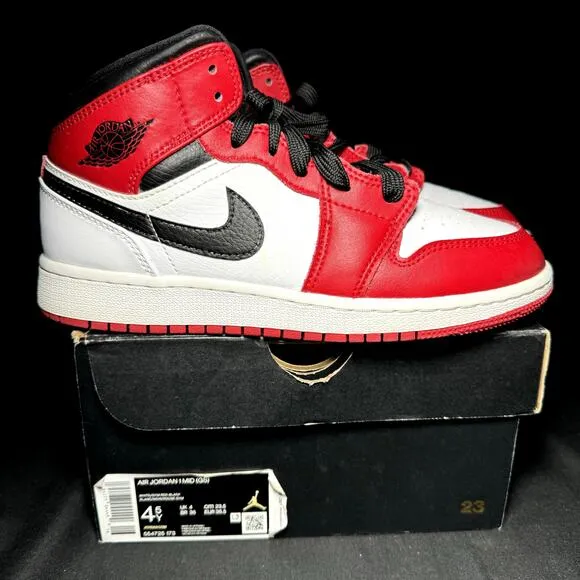 Size 4.5 - Nike Air Jordan 1 Mid GS Chicago 2020 Men's Sneakers