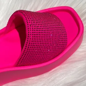 Size 6 Atalina / Italina Barbie Hot Pink Square Toe Platform Wedge Sandal