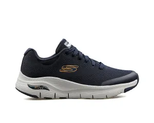 Skechers Arch Fit Shoes Mens Sneakers Fashion Lace-Up Casual Shoes Men's Flats Soft Sole Navy Blue Mens Shoes for Hiking